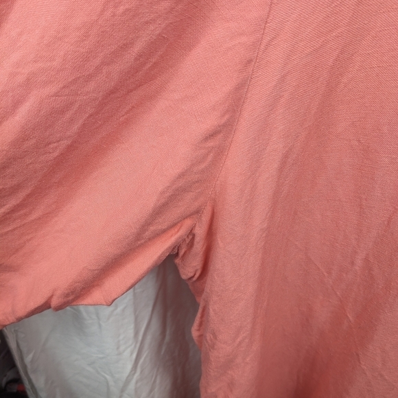 Dialogue Pink Button Down Linen Blend Shirt Sz 2X - Picture 5 of 10